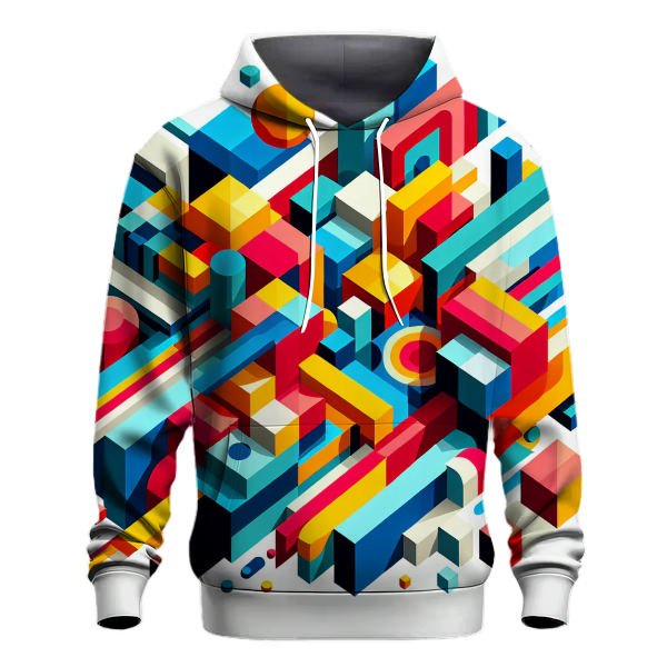 Retro Geometric Blocks Hoodie