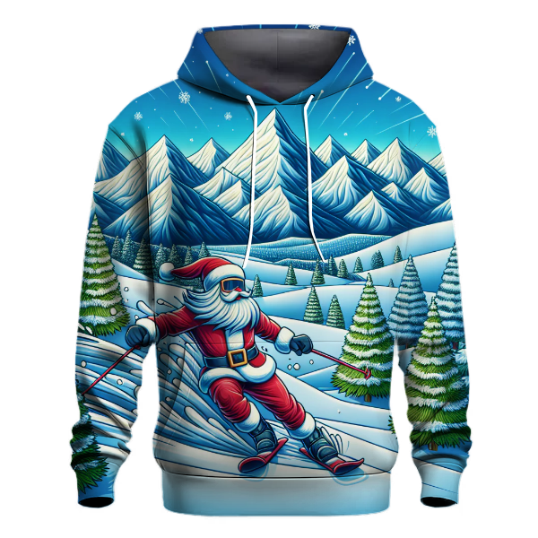 Skiing Santa Spectacle Hoodie