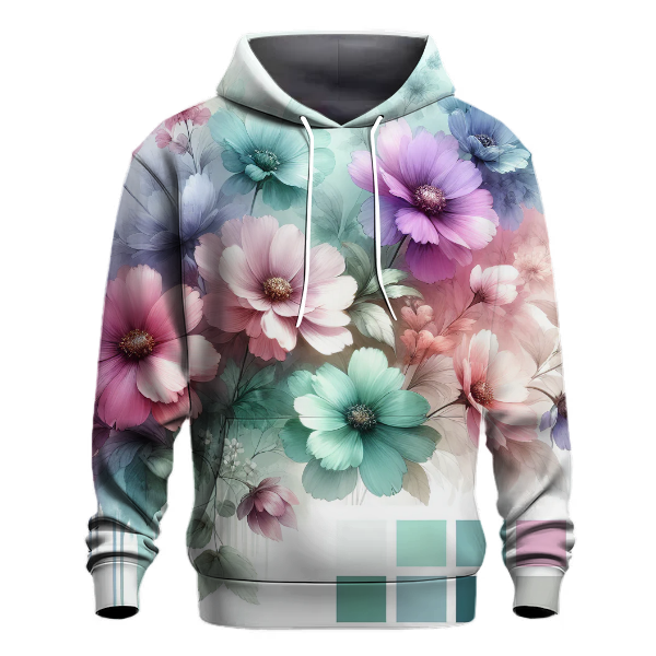 Artistic Watercolor Blooms Hoodie