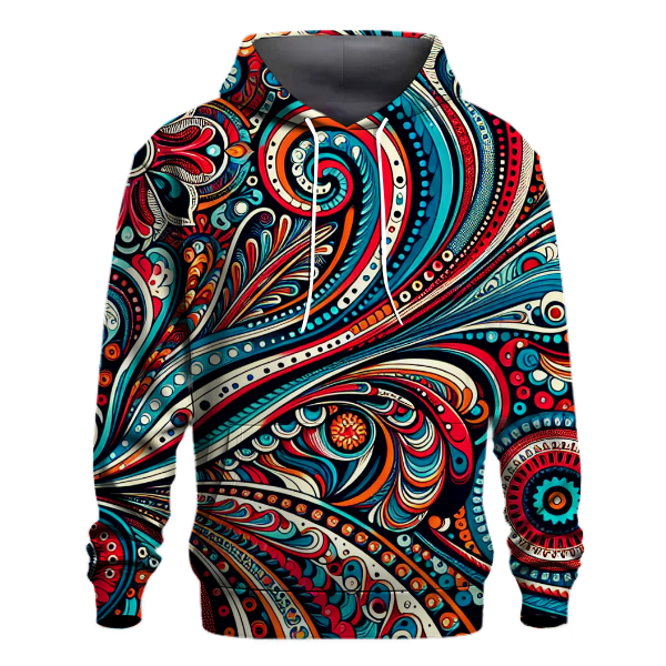 Groovy Paisley Print Hoodie