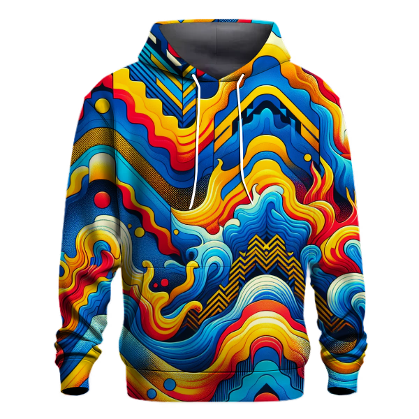 Bold Geometric Waves Hoodie