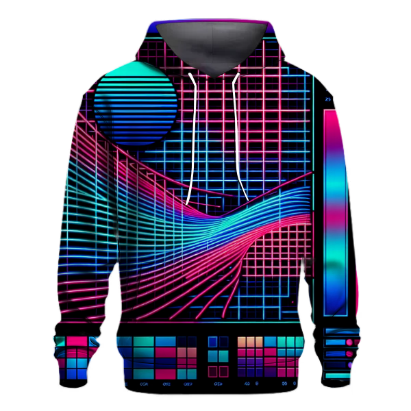 Neon 80s Gridlines Hoodie