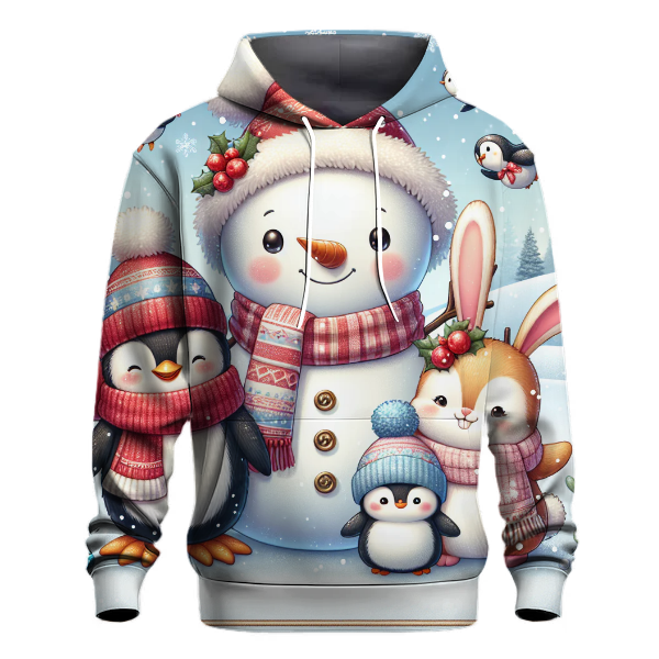 Jolly Snowman with Friends Hoodie