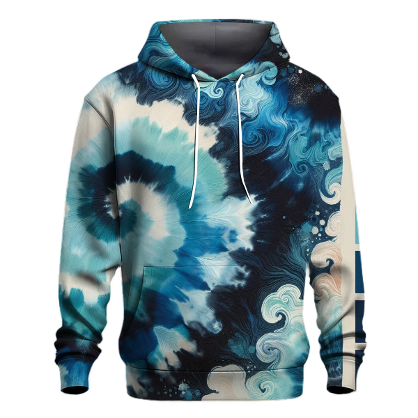 Midnight Ocean Wave Tie-Dye Hoodie