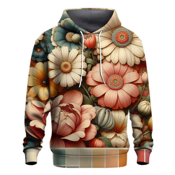 Charming Retro Floral Patterns Hoodie