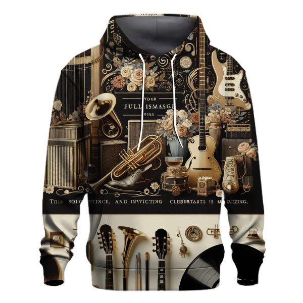 Chic Vintage Music Notes Hoodie