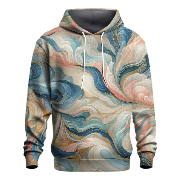 Artistic Watercolor Waves Hoodie