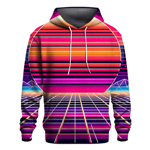 Geometric Synthwave Sunset Hoodie