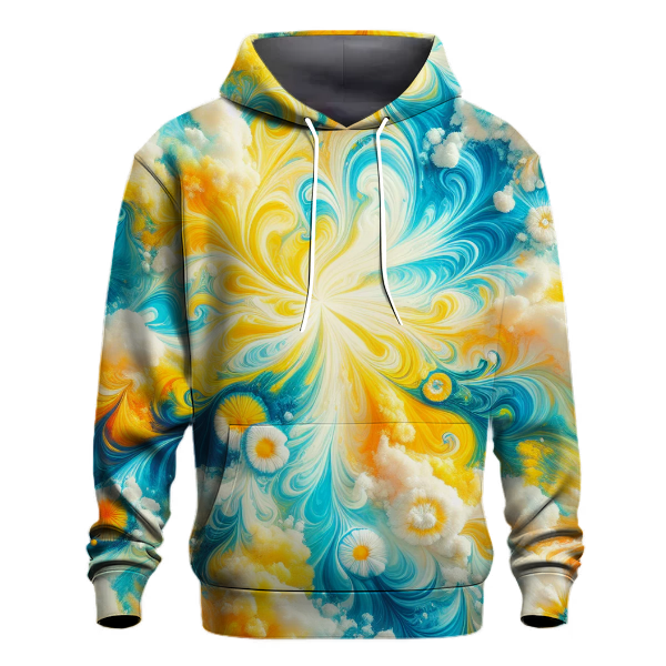 Bright Summer Sky Tie-Dye Design Hoodie
