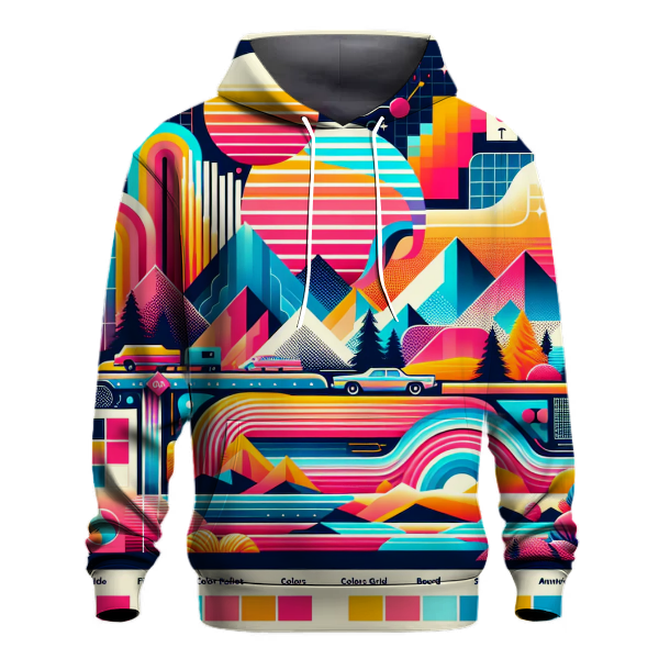 Neon Retro Road Trip Hoodie