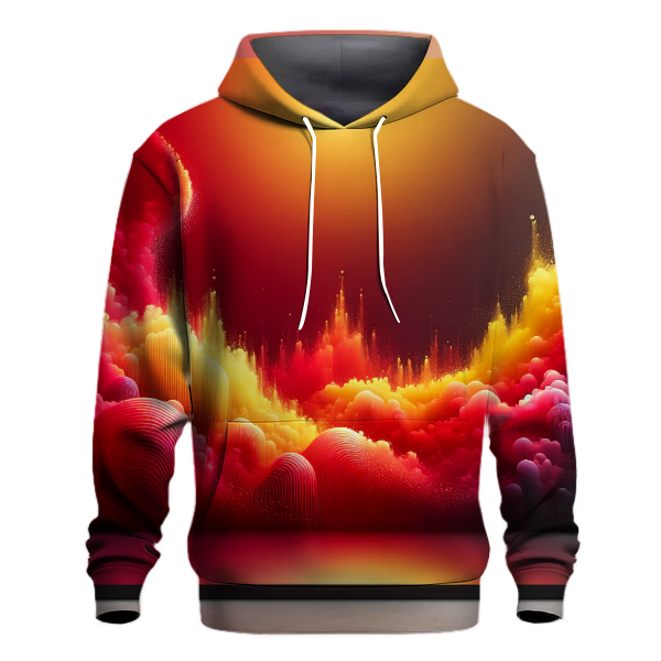 Crimson Sunrise Splash Hoodie