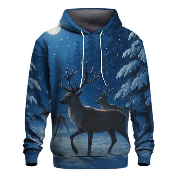 Snowy Forest with Reindeer Hoodie