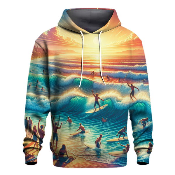 Surfing Sunset Splash Hoodie