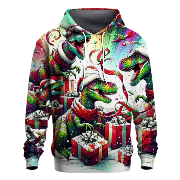 Adorable Christmas Dinosaurs Hoodie