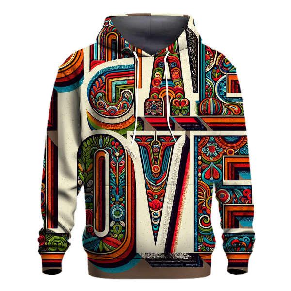 Peace and Love Typography Hoodie