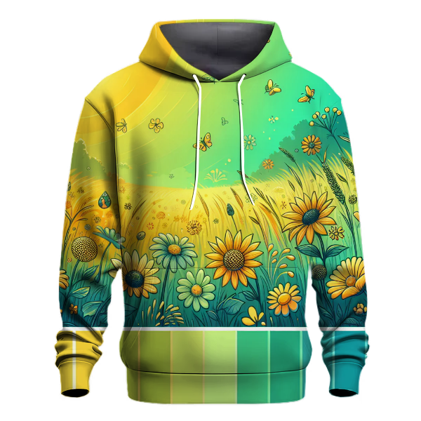 Sunny Meadow Gradient Design Hoodie