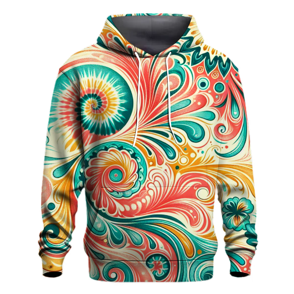 Coral Dreamscape Tie-Dye Hoodie