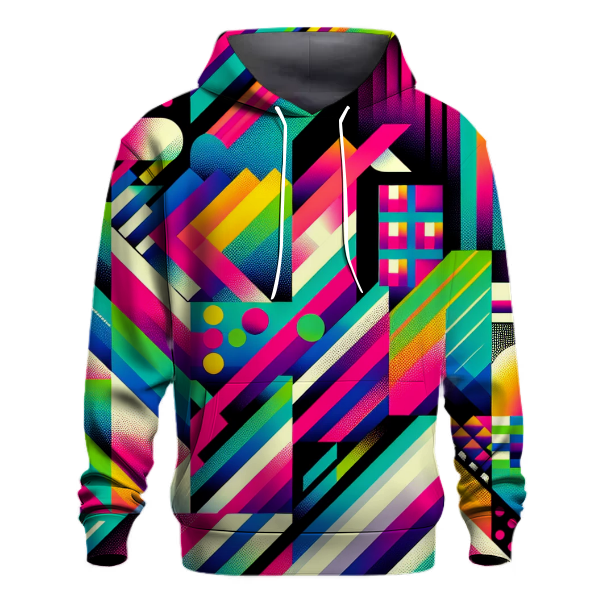 Funky 80s Print Hoodie