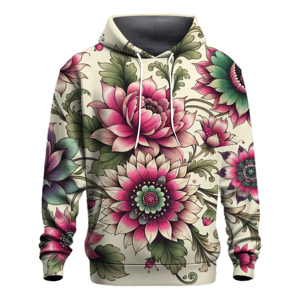 Vintage Floral Canvas Hoodie