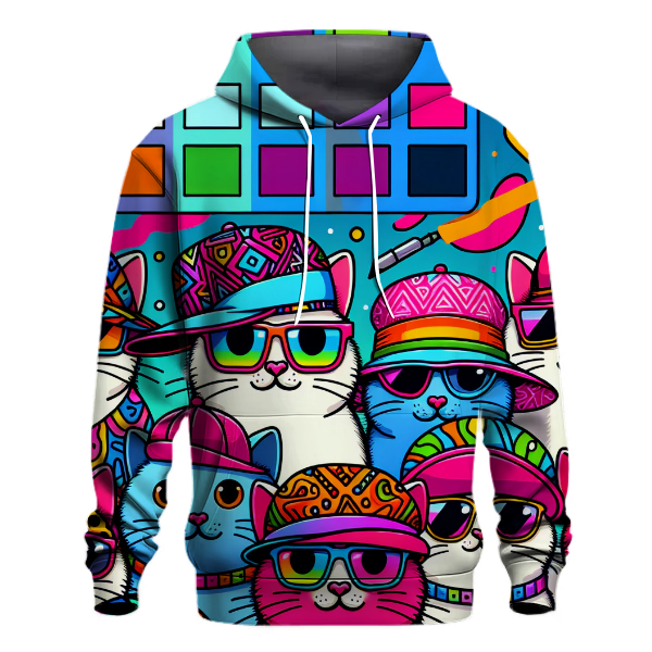 Cool Cats and Neon Hats Hoodie