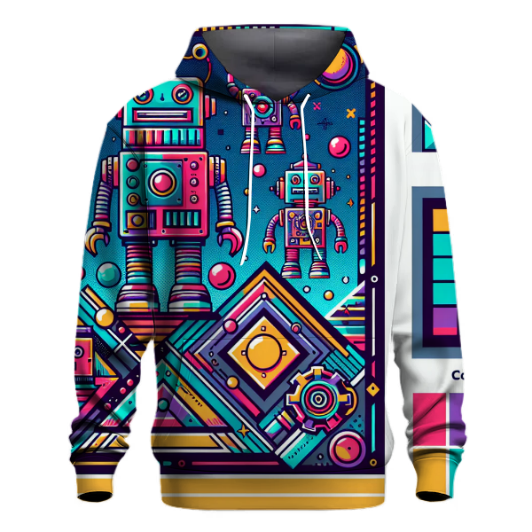 Radical Retro Robots Design Hoodie