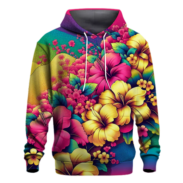 Bold Floral Burst Gradient Hoodie