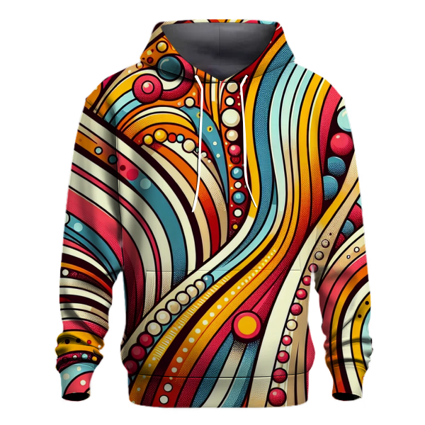 Groovy Stripes and Dots Design Hoodie