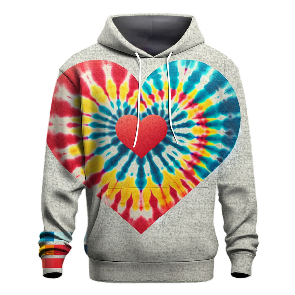 Funky 70s Tie-Dye Love Hoodie