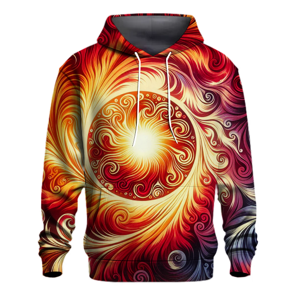 Crimson Dawn Embers Hoodie