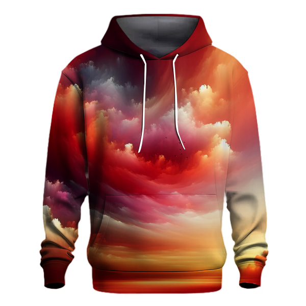 Fiery Red Sunset Hoodie