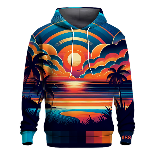 Sunset Waves and Palm Trees Hoodie