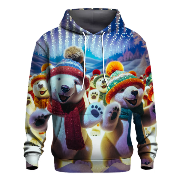 Whimsical Polar Bear Parade Hoodie