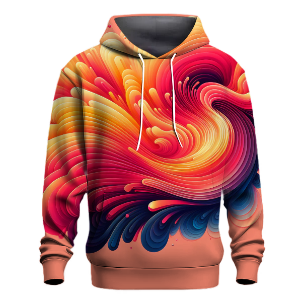 Sunset Coral Cascade Hoodie