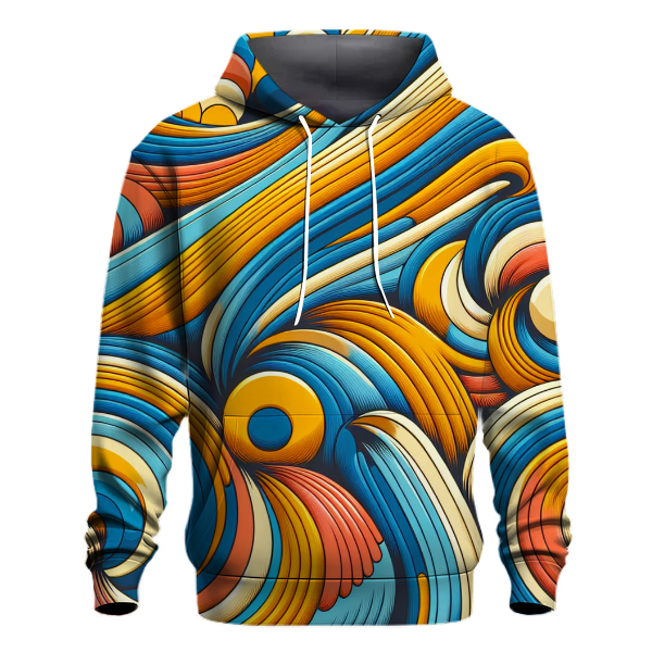 Retro Groovy Waves Hoodie