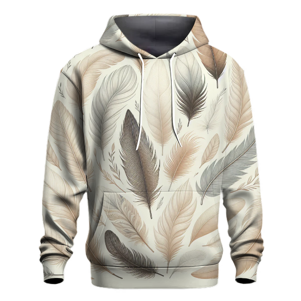 Elegant Feather Patterns Hoodie