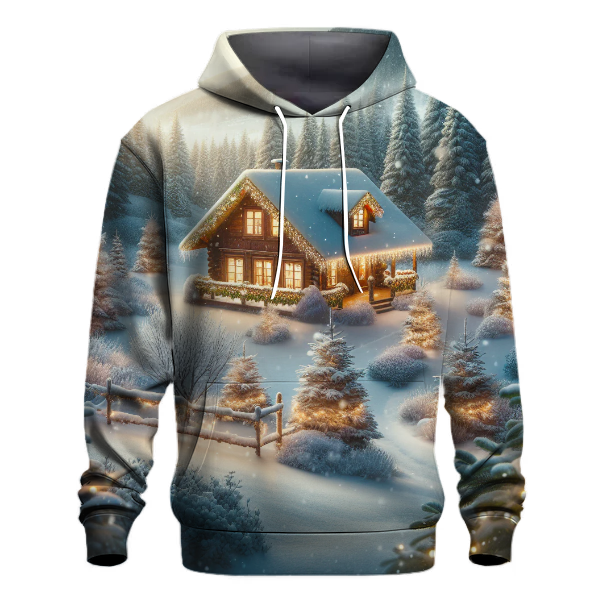 Snowy Christmas Cabin Retreat Hoodie
