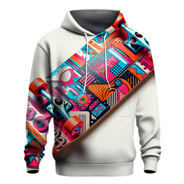 Bright Retro Skateboard Hoodie