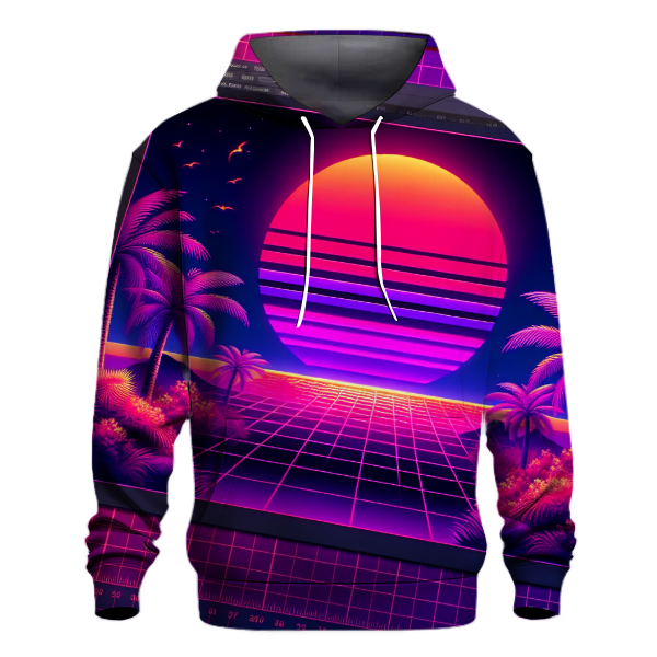 Synthwave Sunset Palms Hoodie