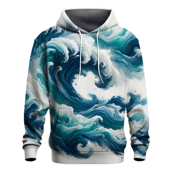 Raging Ocean Waves Tie-dye Hoodie