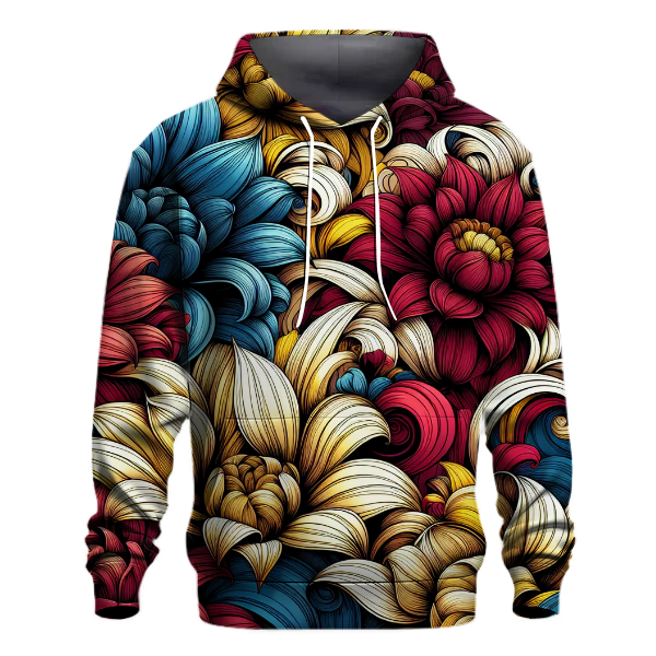 Daring Floral Symphony Hoodie