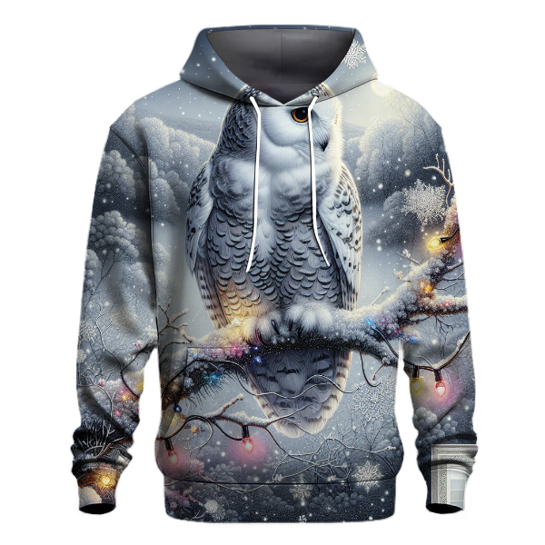 Snowy Owl with Christmas Lights Hoodie