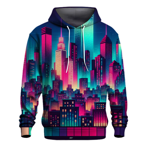 Dreamy Neon Cityscape Hoodie