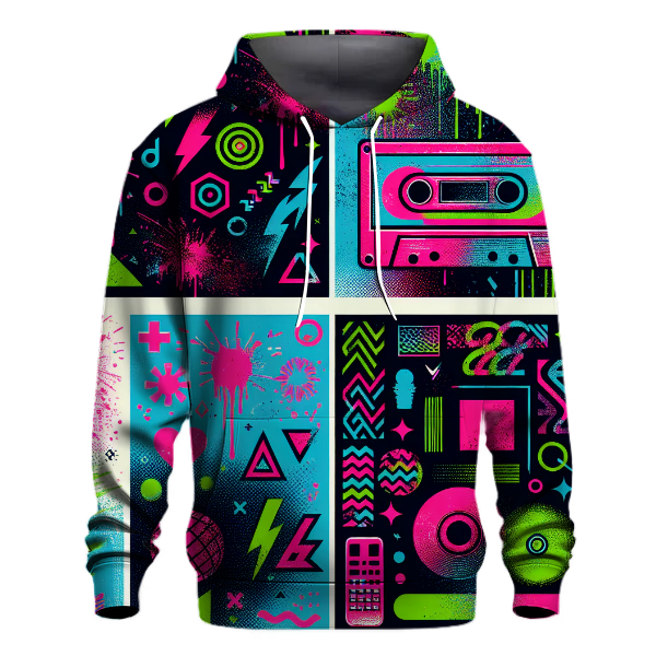 Neon Grunge Pattern Hoodie