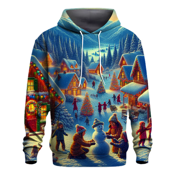 Whimsical Snowy Village Hoodie