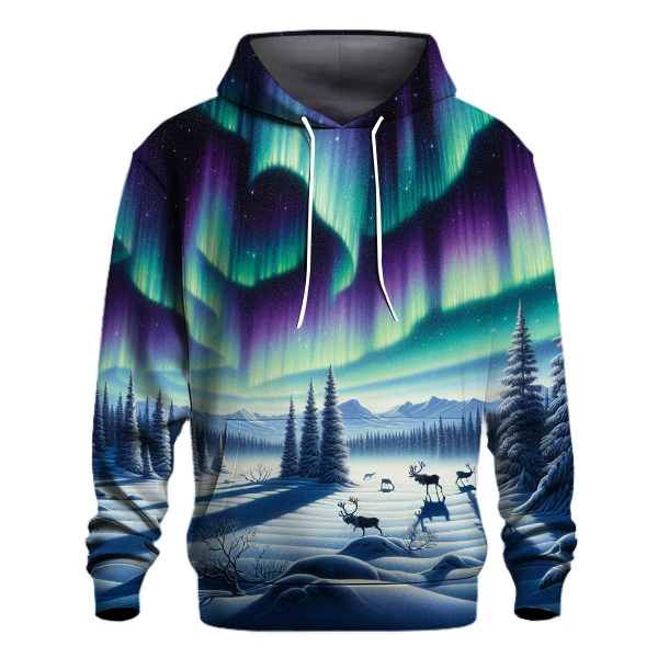 Northern Lights Christmas Scene Hoodie