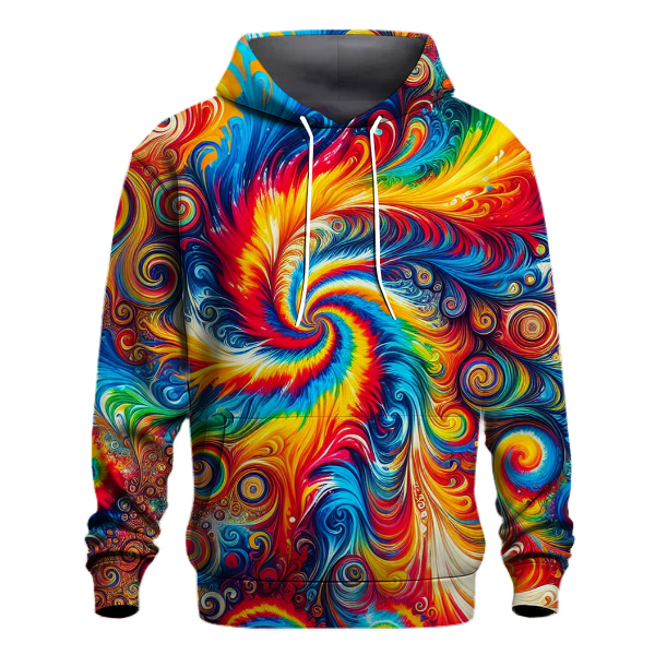 Electric Rainbow Tie-Dye Design Hoodie