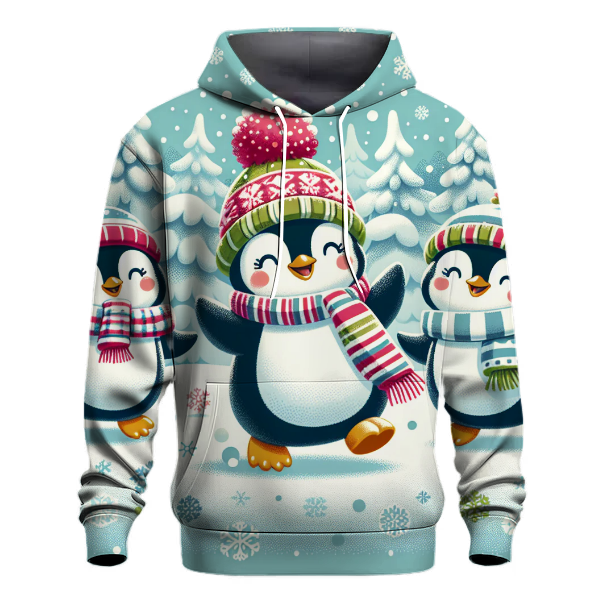 Festive Holiday Penguins Hoodie