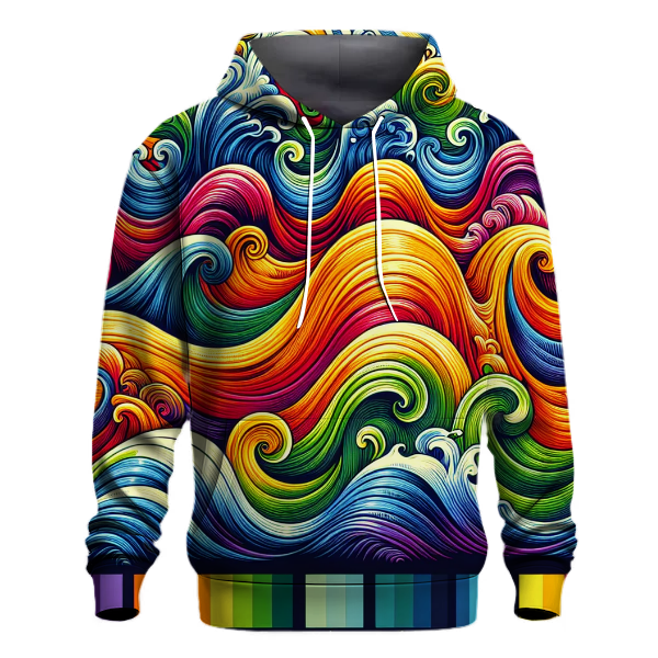 Dynamic Rainbow Waves Hoodie