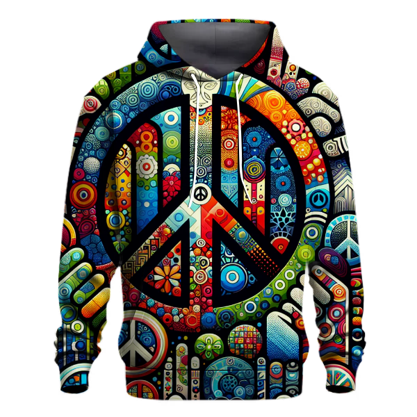 Nostalgic Peace Signs Hoodie