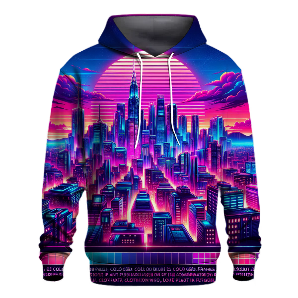 Vibrant Synthwave City Hoodie